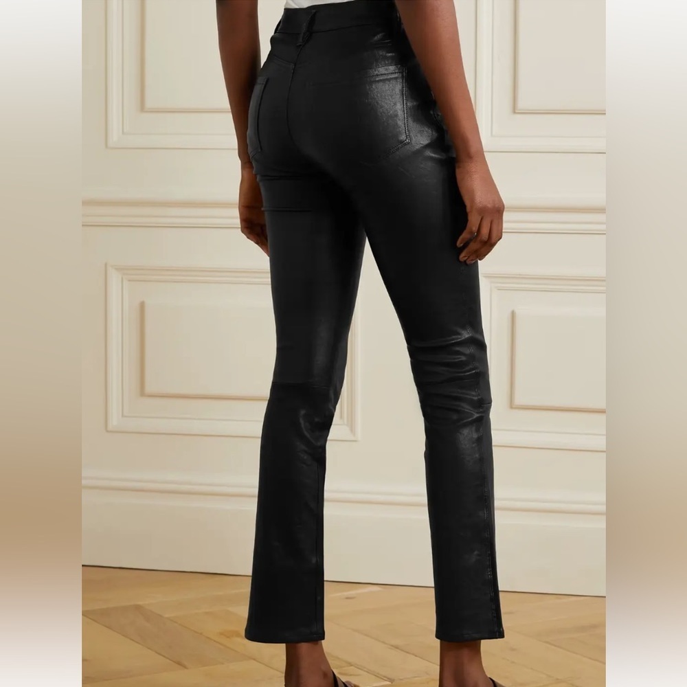 FRAME Le Sylvie High-Rise Lambskin Leather Pants - Picture 7 of 14
